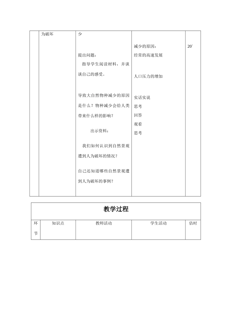 八年级政治 第六单元与大自然和谐相处教案 鲁教版_第3页
