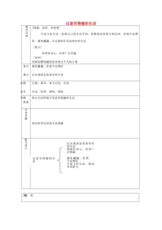 七年级政治下册 第十四课 第2框 过富有情趣的生活教案 鲁教版-鲁教版初中七年级下册政治教案