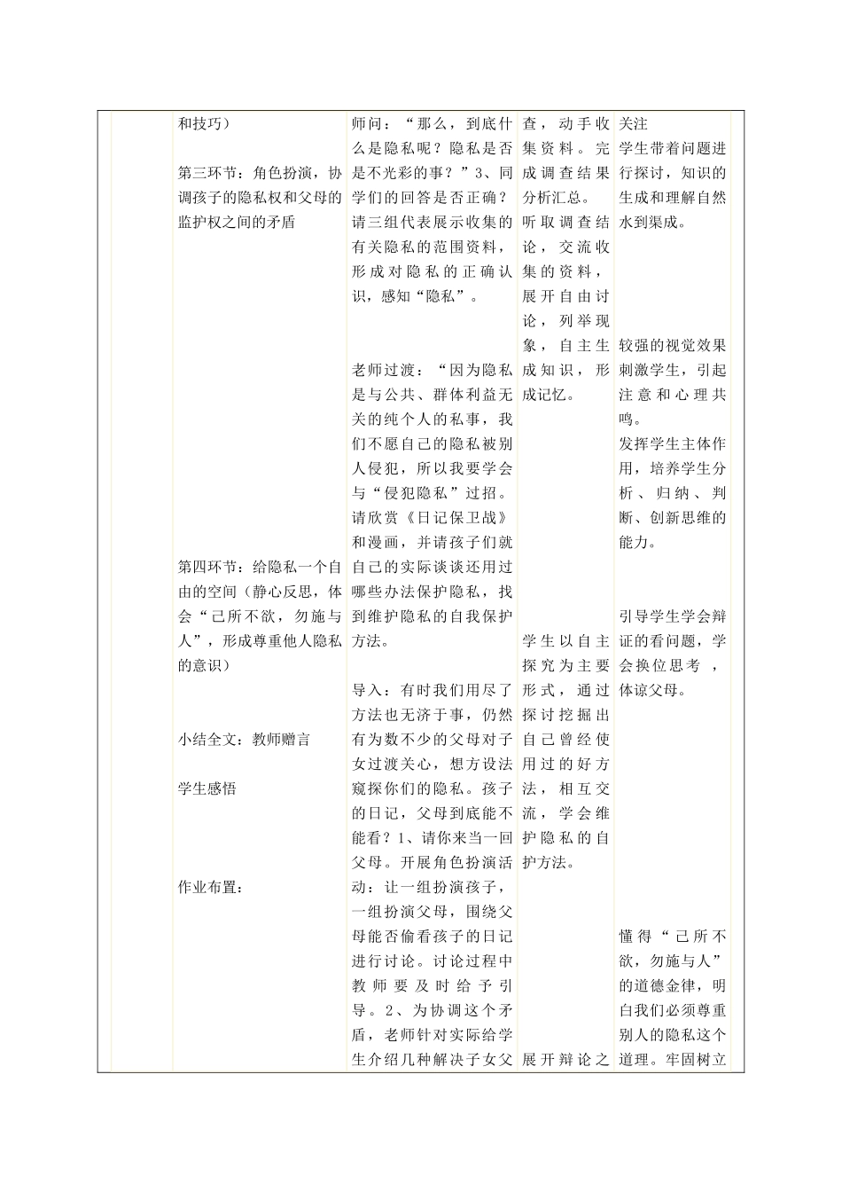 秋八年级政治上册 第5课 不要侵犯我的隐私教案 人民版-人民版初中八年级上册政治教案_第2页