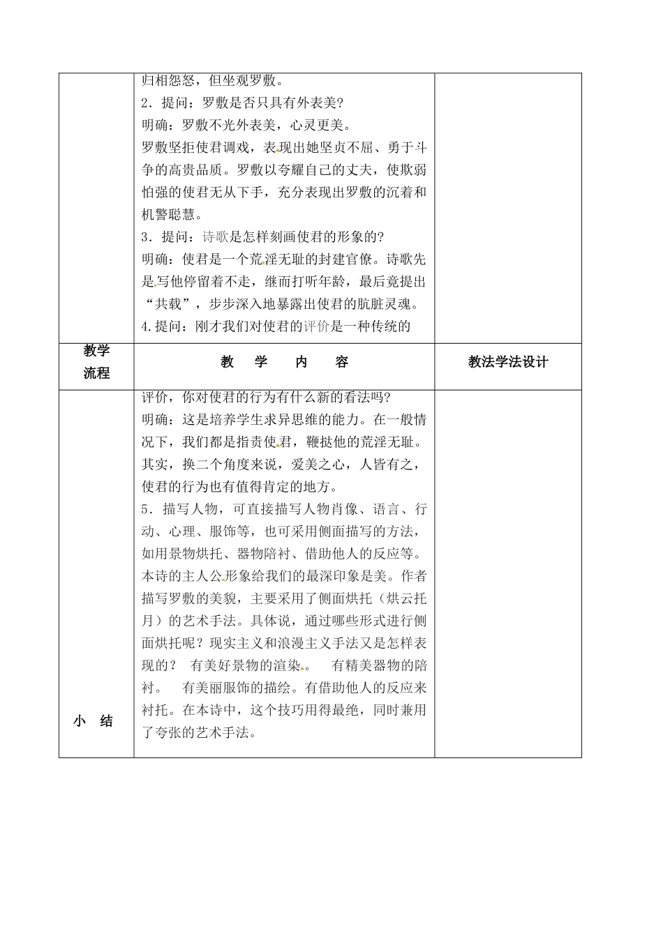 （秋季版）吉林省长春市七年级语文下册 第1课 陌上桑教案3 长春版-长春版初中七年级下册语文教案_第2页