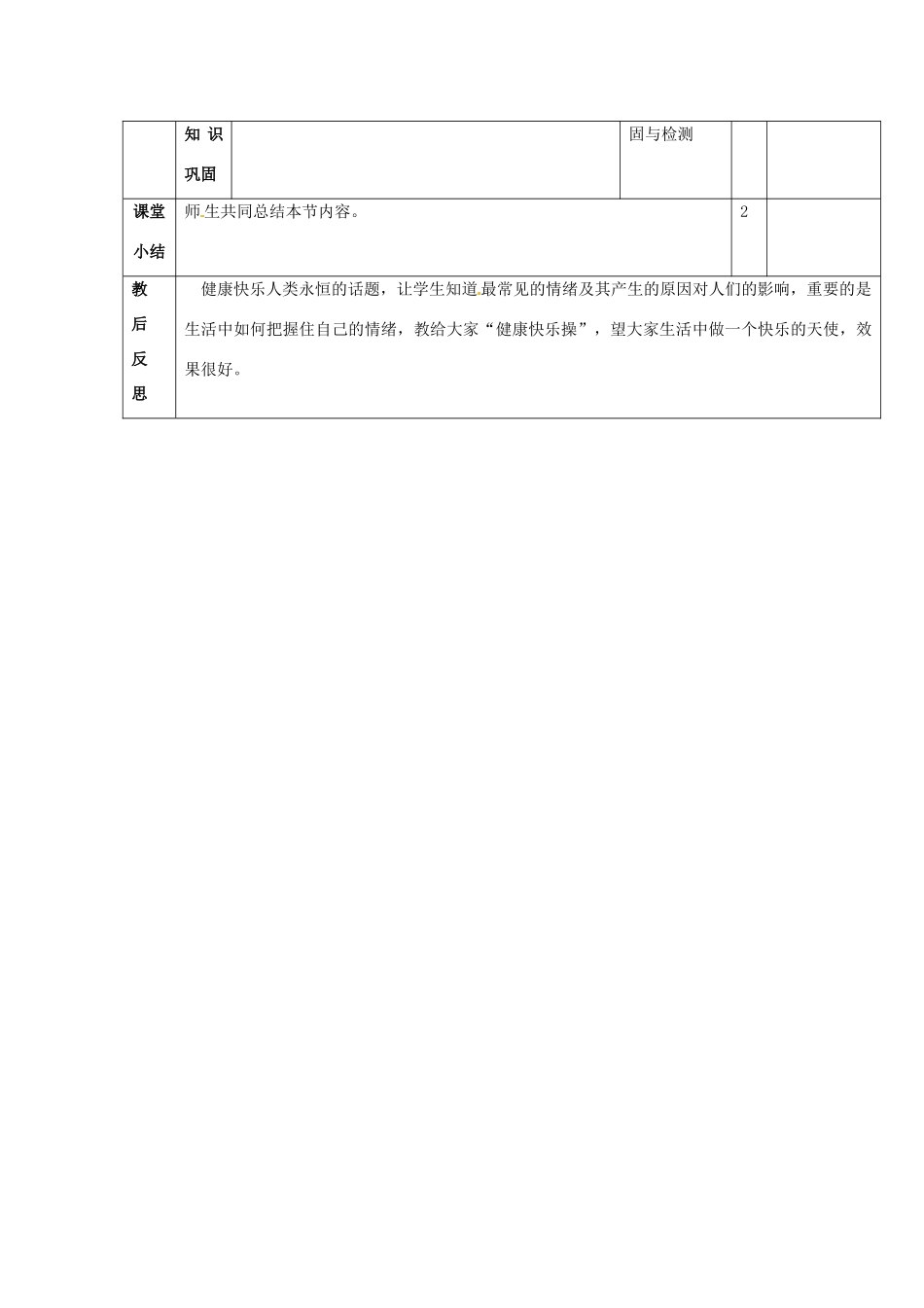 山东省邹平县实验中学七年级政治下册《13.1 你了解自己的情绪吗》教案 鲁教版_第3页