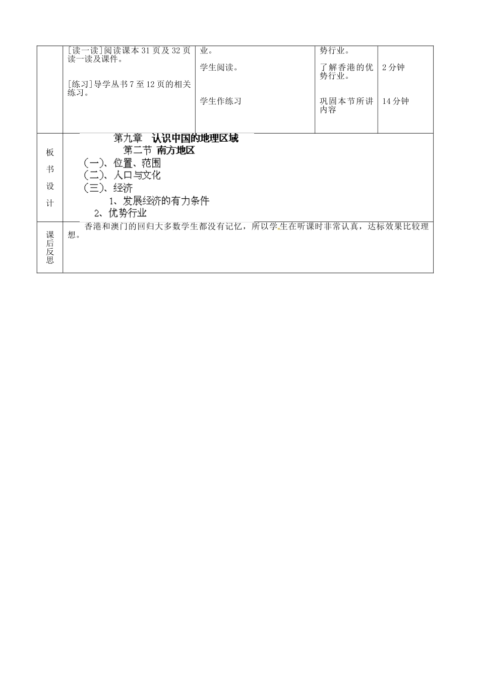 北京市顺义区大孙各庄中学八年级地理上册 南方地区（第3课时）教案_第3页