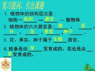 广东省东莞市低涌中学七年级生物上册 第三单元 第二章 第三节 开花和结果课件 （新版）新人教版