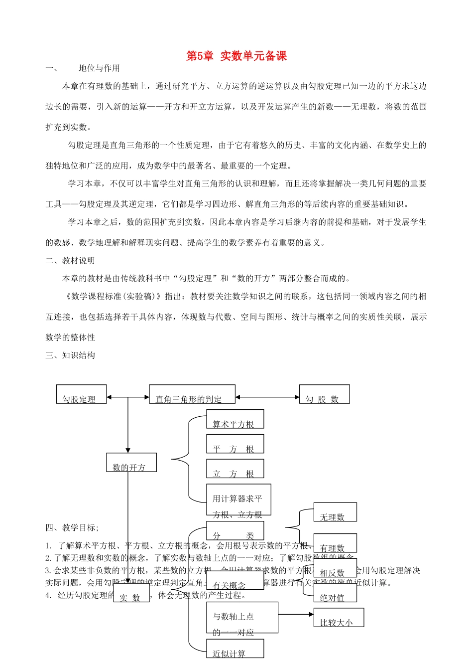 八年级数学上册 实数单元备课 青岛版_第1页