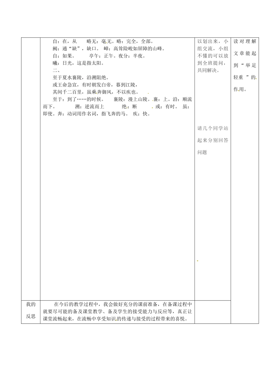 山东省济南市七年级语文下册 第五单元 25《三峡》三峡教案1 鲁教版五四制-鲁教版五四制初中七年级下册语文教案_第2页