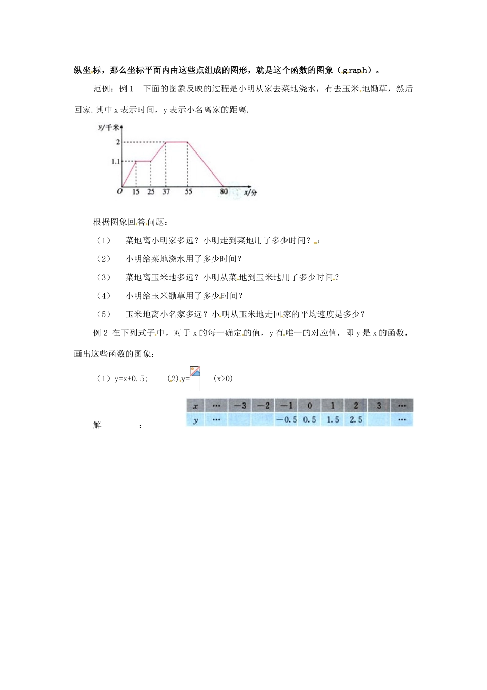 海南省万宁市思源实验学校八年级数学上册 第十四章第1节《变量与函数》第三课时教案 新人教版_第2页