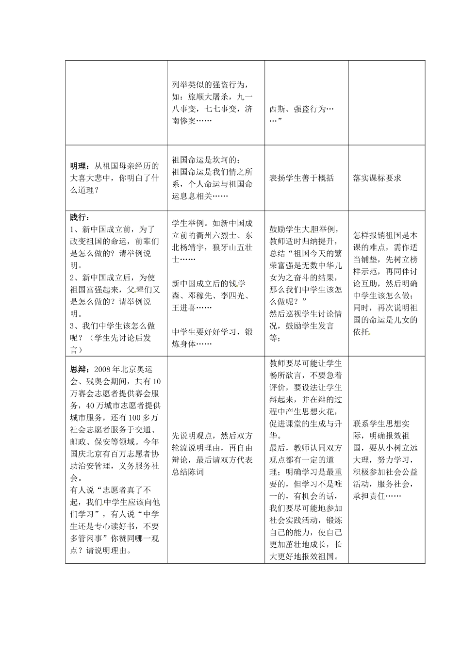 浙江省温州市平阳县鳌江镇第三中学八年级政治上册 情系祖国教案 粤教版_第3页