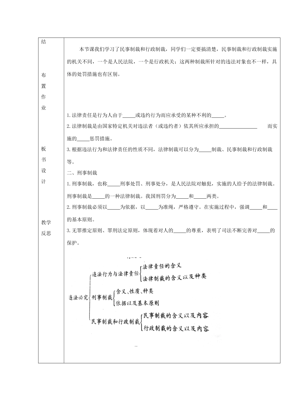 九年级道德与法治上册 第一单元 努力战胜自我 第4课 远离违法犯罪 第3框 民事制裁和行政制裁教案 陕教版-陕教版初中九年级上册政治教案_第3页