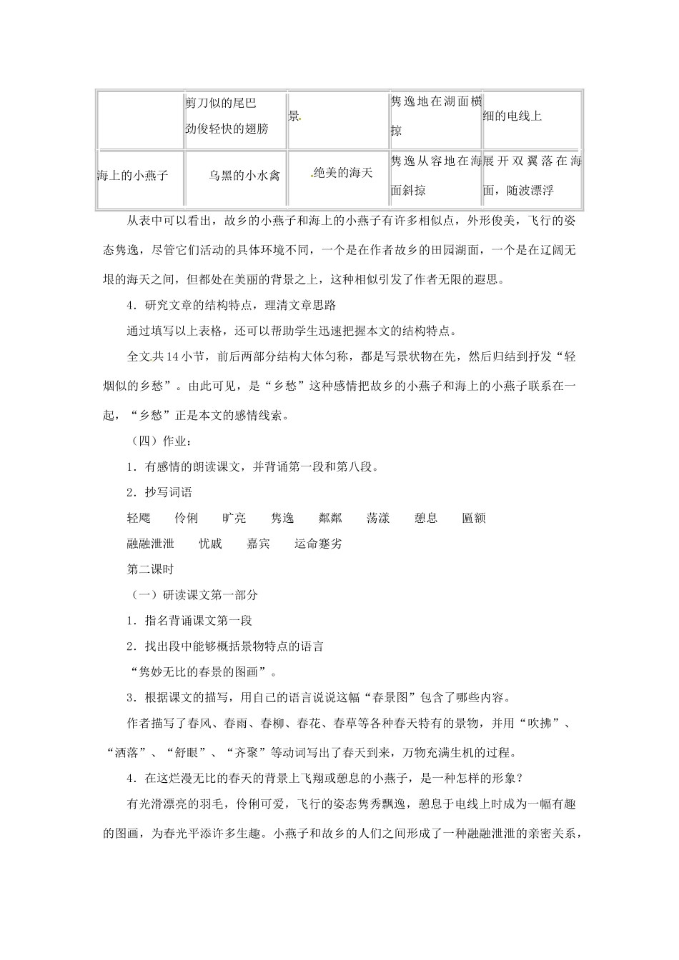 春七年级语文下册 第一单元 2《海燕》教案（1）（新版）语文版-（新版）语文版初中七年级下册语文教案_第2页