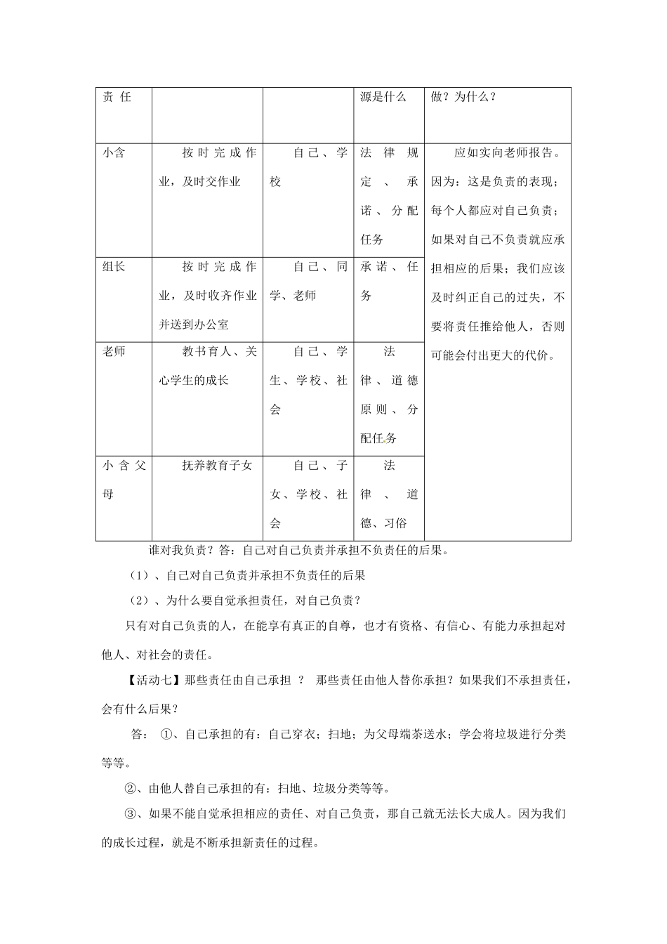 九年级政治：第一课《责任与角色同在》教案（人教新课标版）_第3页