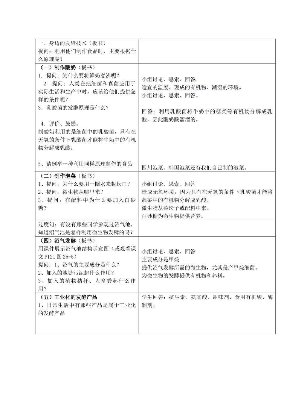 广东省惠东县教育教学研究室八年级生物下册 第25章 生物技术教学设计 北师大版-北师大版初中八年级下册生物教案_第2页