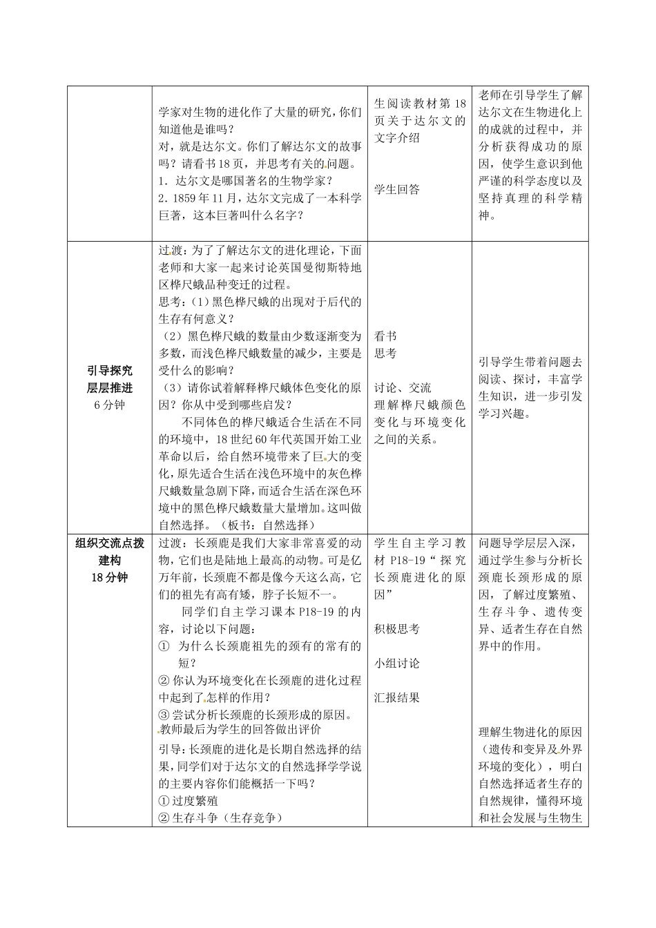 广西柳州市第十二中学七年级生物下册 生物进化的原因教案2 新人教版_第2页