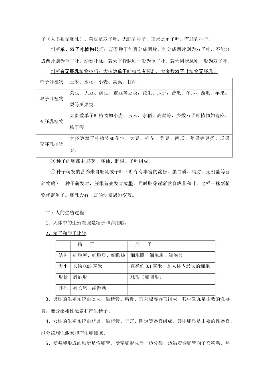 初三生物生命的延续和进化；人、健康、环境的关系浙江版知识精讲_第3页