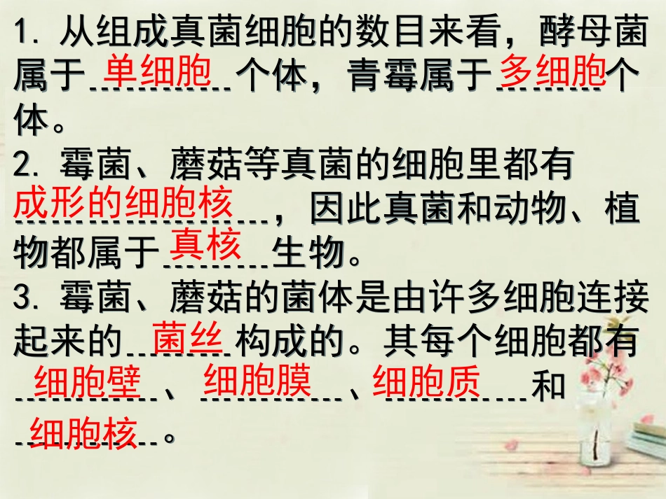 福建省长泰县第二中学八年级生物上册 5.4 细菌和真菌在自然界中的作用课件 （新版）新人教版_第1页