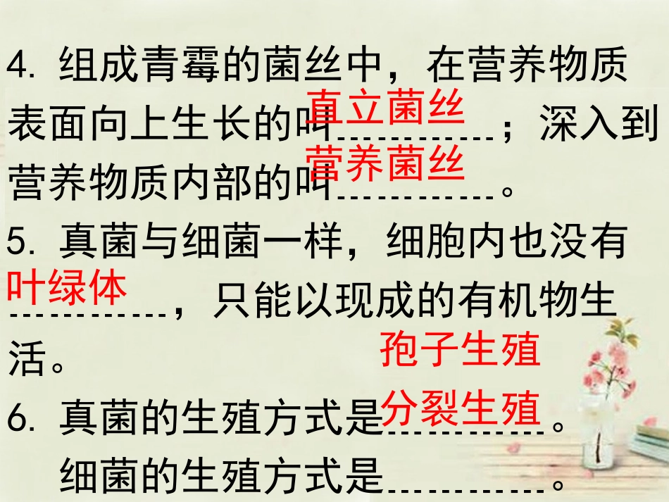 福建省长泰县第二中学八年级生物上册 5.4 细菌和真菌在自然界中的作用课件 （新版）新人教版_第2页