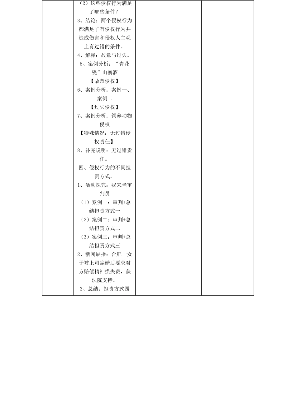 八年级道德与法治上册 第三单元 定分止争 依法有据 3.2 侵权要负责 第2框 侵权要担责教案 粤教版-粤教版初中八年级上册政治教案_第3页