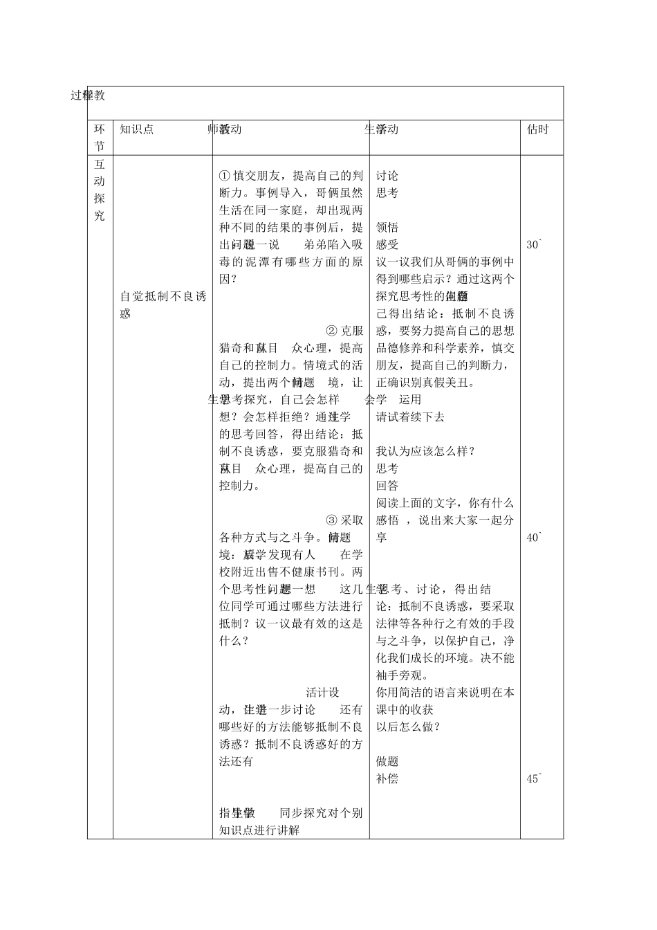 七年级政治下册 第十五课 第1框 面对生活中的不良诱惑教案 鲁教版-鲁教版初中七年级下册政治教案_第3页