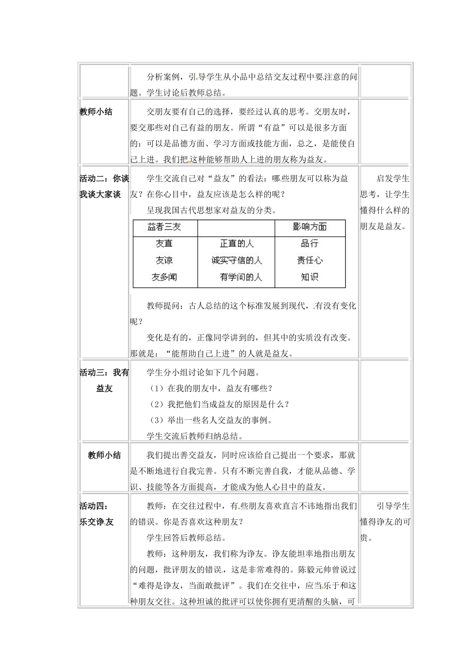 八年级政治上册 第4课 交友的智慧教案 教科版_第2页