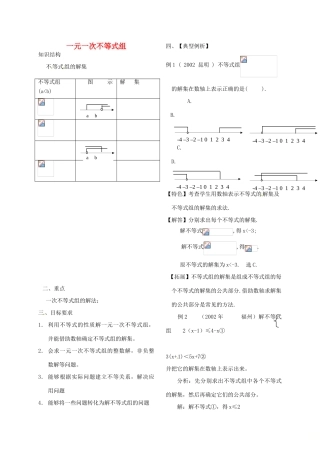 河北省秦皇岛市青龙满族自治县中考数学总复习 一元一次不等式组教案-人教版初中九年级全册数学教案