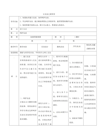 （秋季版）吉林省通化市七年级道德与法治上册 第二单元 友谊的天空 第五课 交友的智慧 第1框 让友谊之树常青教案 新人教版-新人教版初中七年级上册政治教案