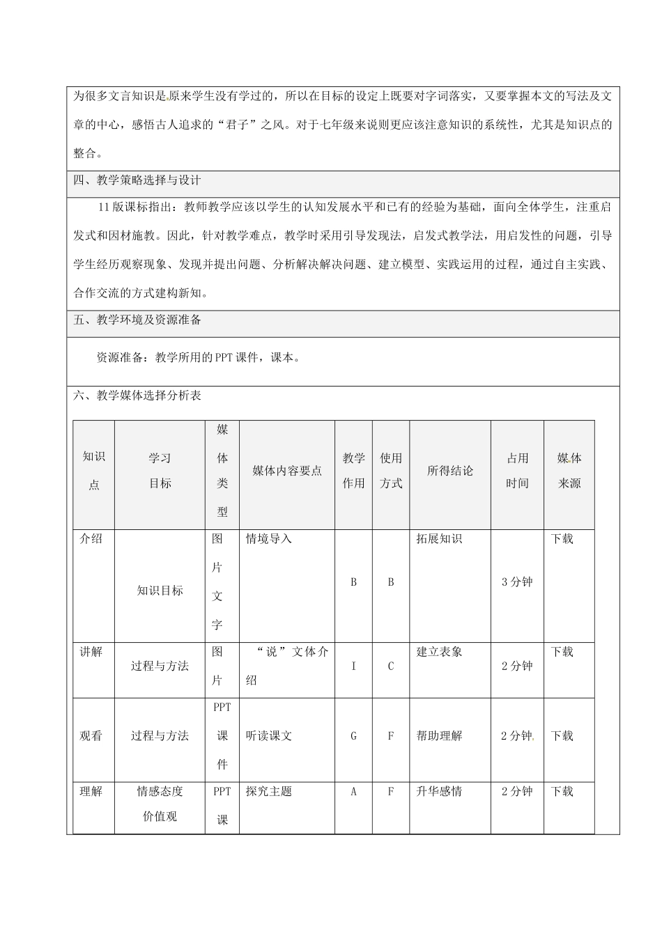 陕西省石泉县七年级语文下册 第四单元 第16课《爱莲说》教学设计 新人教版-新人教版初中七年级下册语文教案_第2页