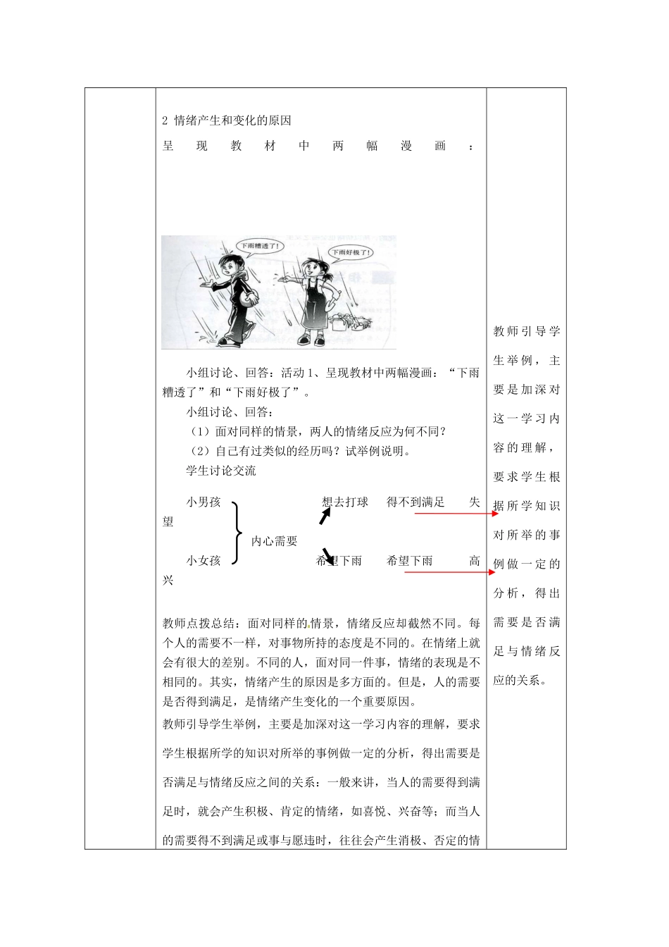 山东省滕州市大坞镇大坞中学七年级政治下册《你了解自己的情绪吗》教案 鲁教版_第3页