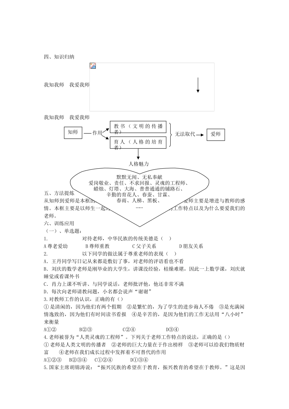 秋八年级政治上册 4.1 我知我师  我爱我师教案 新人教版-新人教版初中八年级上册政治教案_第2页