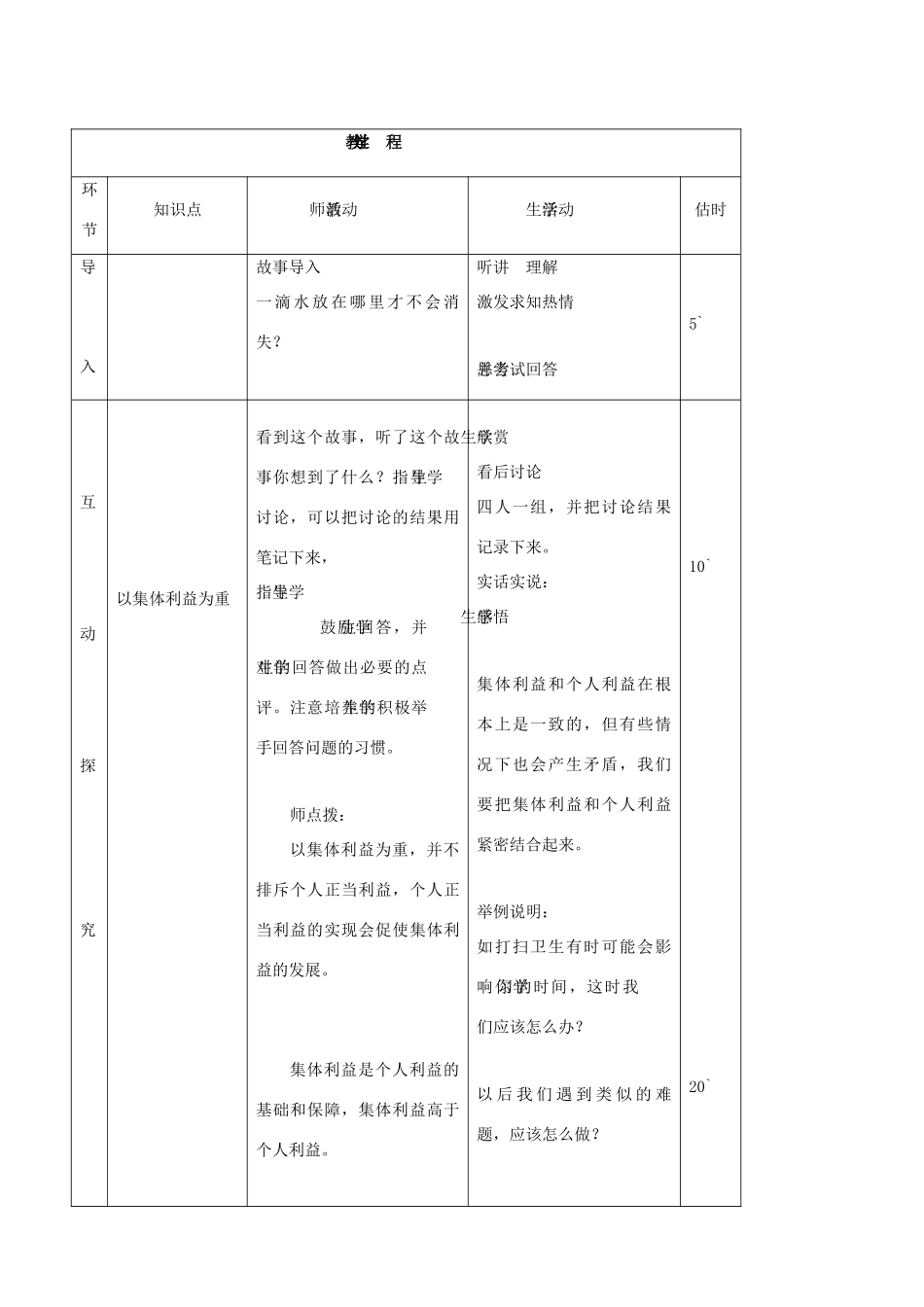 八年级思品下册 2为了集体的发展同步教案 鲁教版_第2页