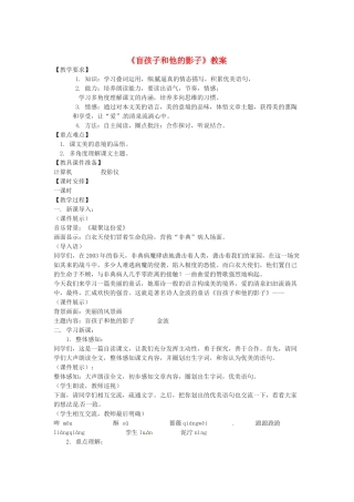 浙江省江山市峡口初级中学七年级语文上册《盲孩子和他的影子》教案2 人教新课标版