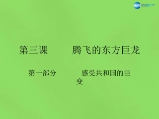 山东省临沂市蒙阴县第四中学九年级政治全册 第三课 感受共和国的巨变课件 鲁教版