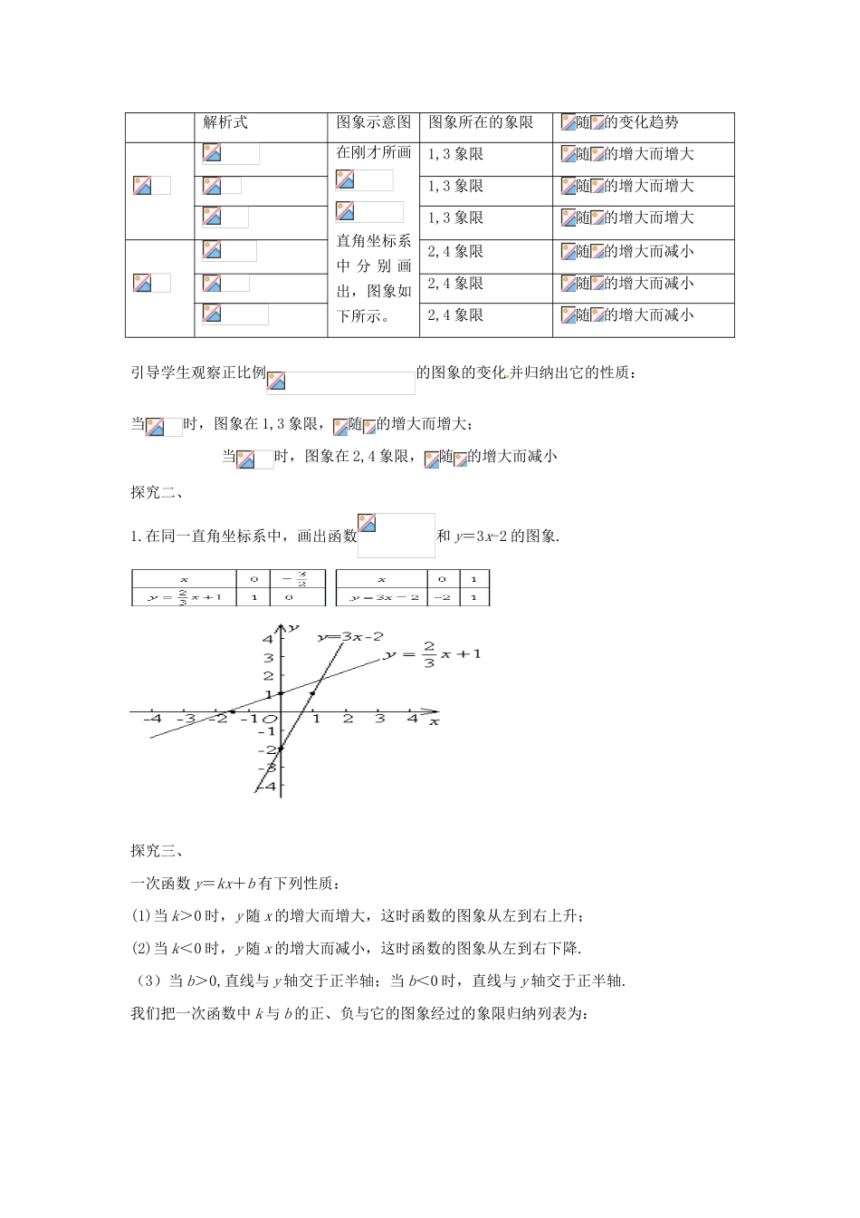 八年级数学下册 17.3.3 一次函数的性质教案 （新版）华东师大版-（新版）华东师大版初中八年级下册数学教案_第2页