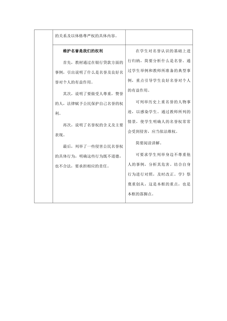 八年级政治上册 人人享有人格尊严权教学建议 人教新课标版_第3页