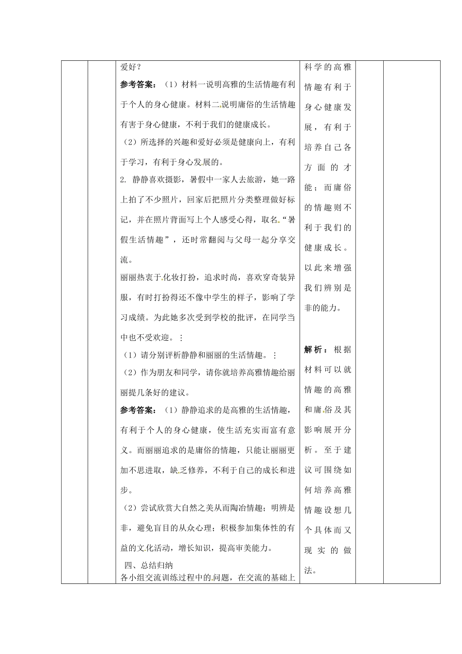 山东省邹平县实验中学七年级政治下册 第5、6单元复习教案 北师大版_第3页