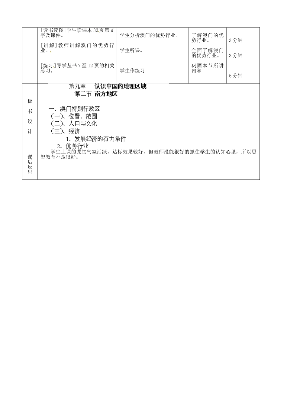 北京市顺义区大孙各庄中学八年级地理上册 南方地区（第4课时）教案_第2页