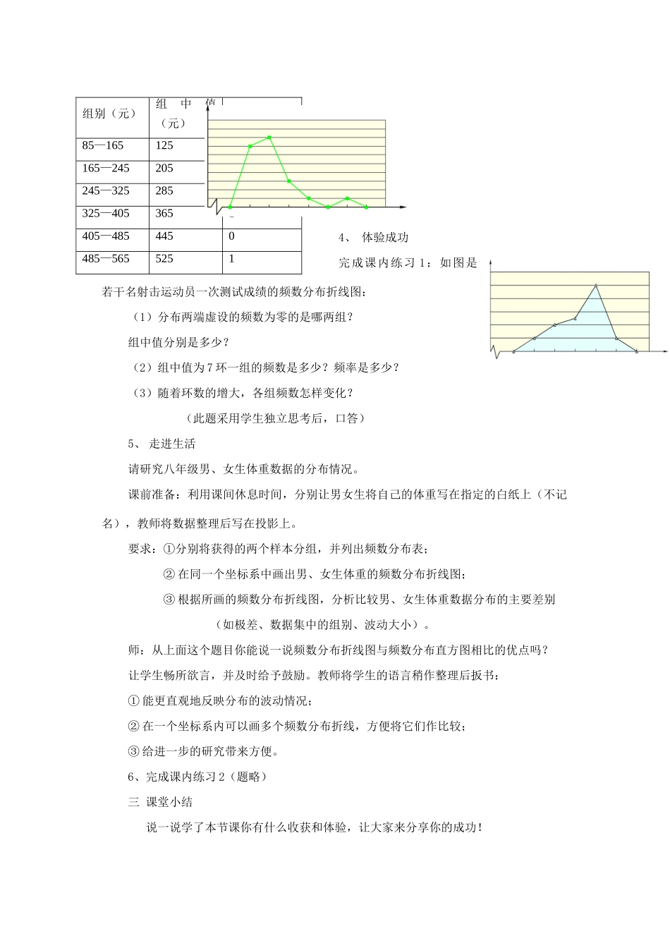 八年级数学下册：3.3频数分布折线图教案（浙教版）_第3页