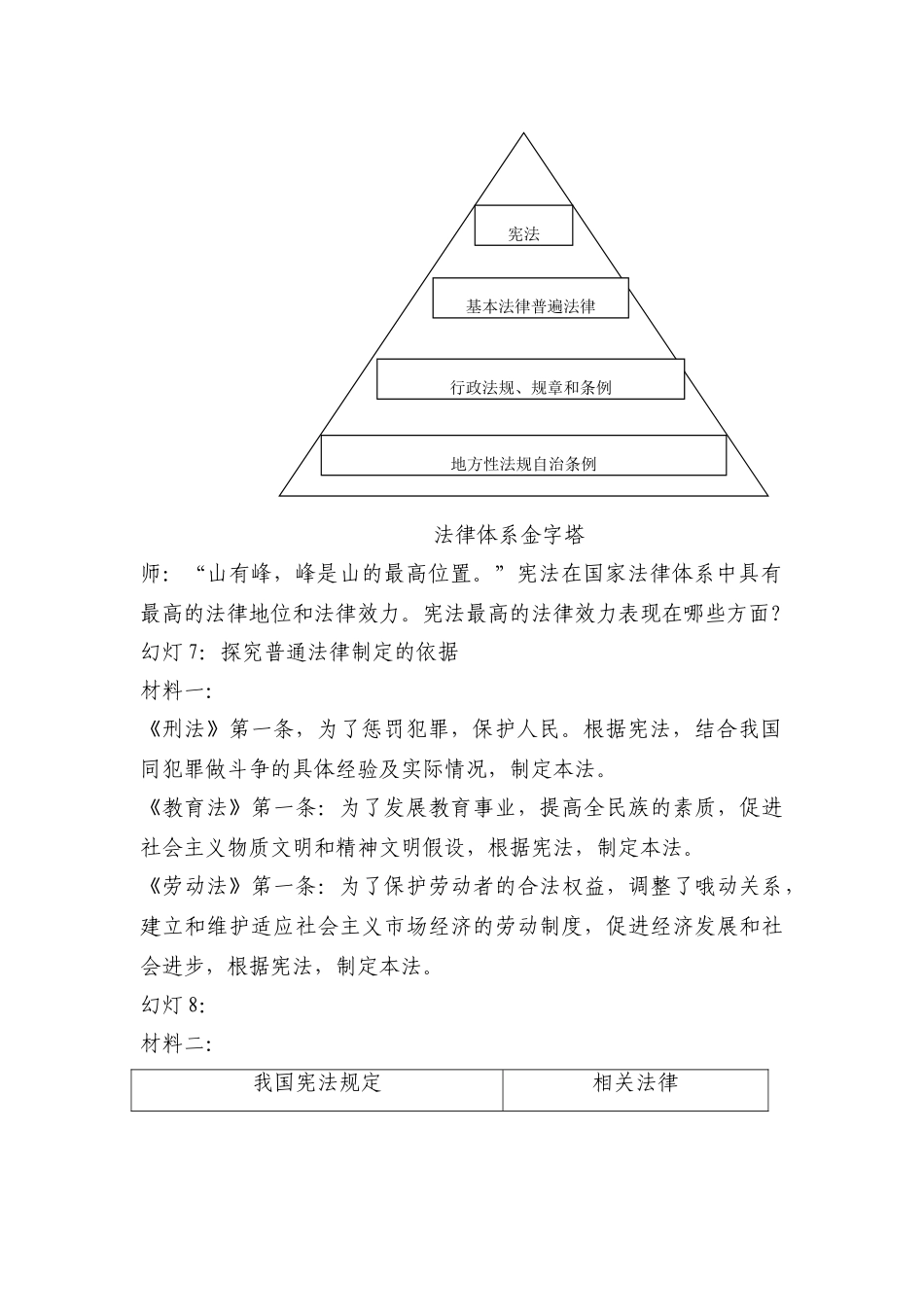 政治“宪法是国家的根本大法”教学设计_第3页