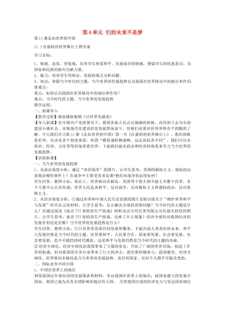 九年级政治全册 11.1 在旋转的世界舞台上教案 鲁教版-鲁教版初中九年级全册政治教案
