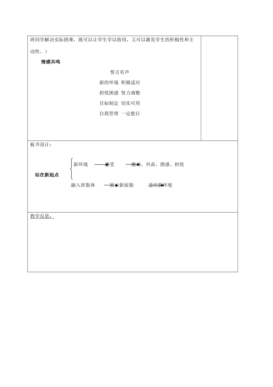 （秋季版）山东省郯城县七年级道德与法治上册 第一单元 走进新的学习生活 第一课 新生活 新面貌 第1框 站在新起点教案 鲁人版六三制-鲁人版初中七年级上册政治教案_第3页