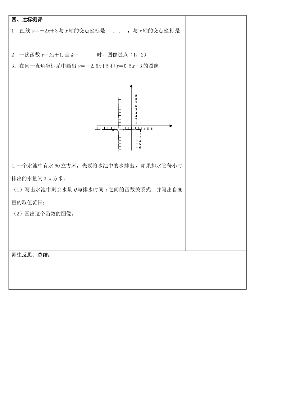 河北省滦南县青坨营中学八年级数学上册《一次函数的图像和性质》教案（2） 新人教版_第3页