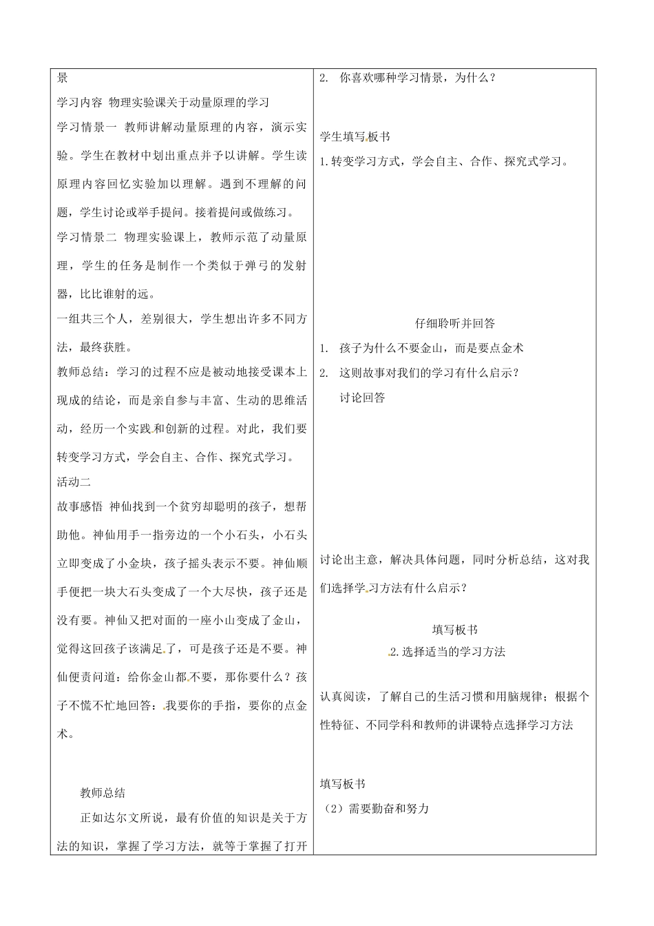 山东省郯城三中八年级政治《学会学习》教案_第2页
