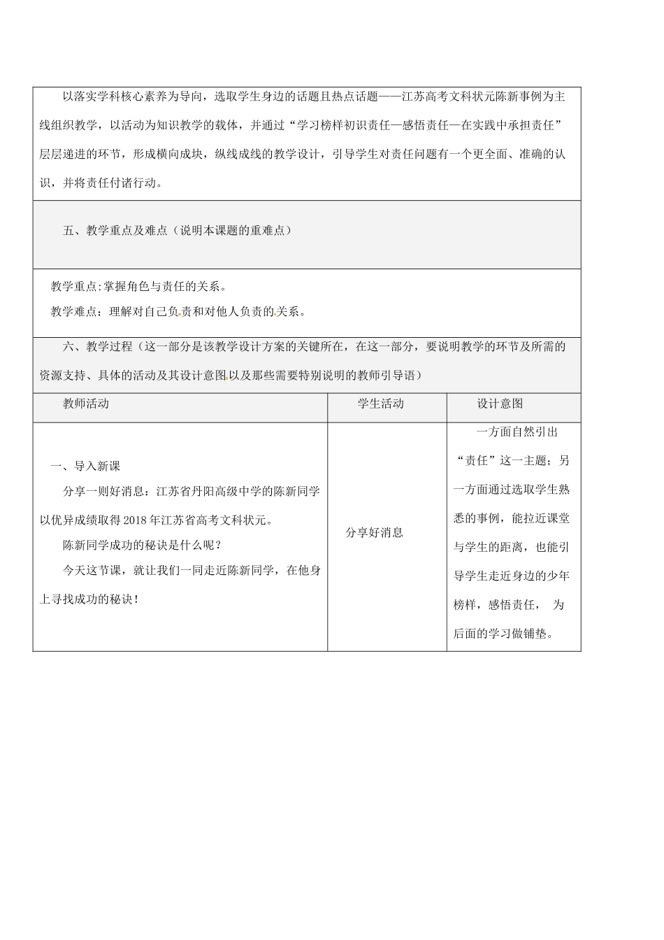 八年级道德与法治上册 第三单元 勇担社会责任 第六课 责任与角色同在 第1框 我对谁负责 谁对我负责教学设计 新人教版-新人教版初中八年级上册政治教案_第2页