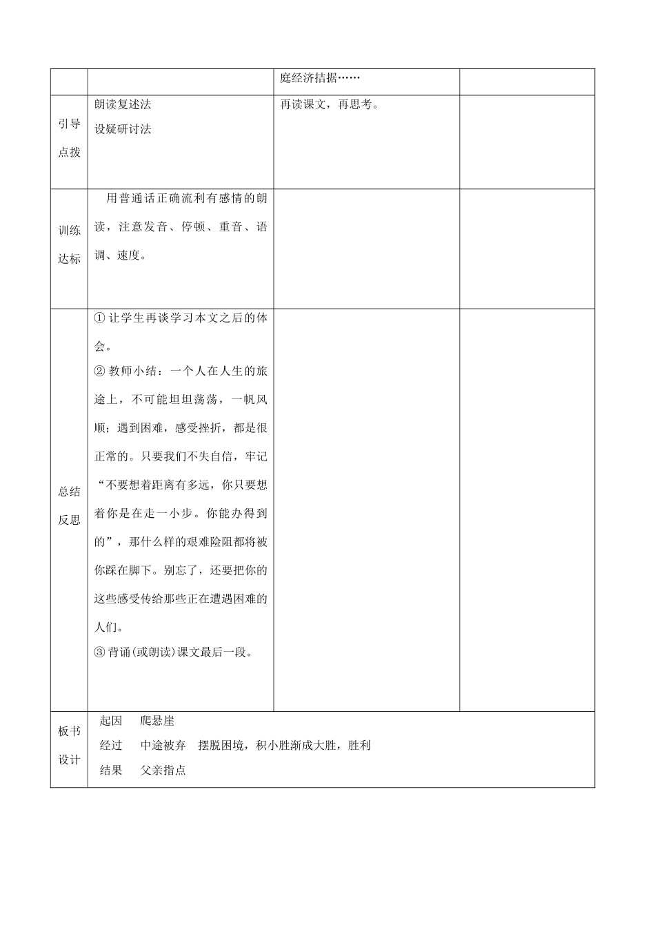 秋七年级语文上册 第四单元 17 走一步再走一步教案2 （新版）新人教版-（新版）新人教版初中七年级上册语文教案_第3页