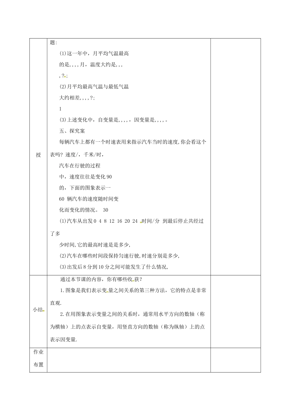 河北省邯郸市肥乡县七年级数学下册 第三章 变量之间的关系 3.3.2 用图象表示变量间的关系教案 （新版）北师大版-（新版）北师大版初中七年级下册数学教案_第2页