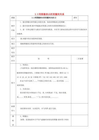 河北省邯郸市肥乡县七年级数学下册 第三章 变量之间的关系 3.3.2 用图象表示变量间的关系教案 （新版）北师大版-（新版）北师大版初中七年级下册数学教案