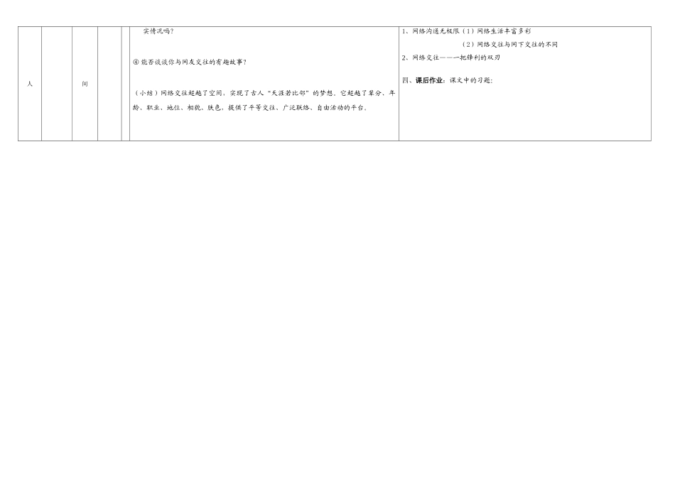 八年级政治上册 网络交往新空间教案 人教新课标版_第2页