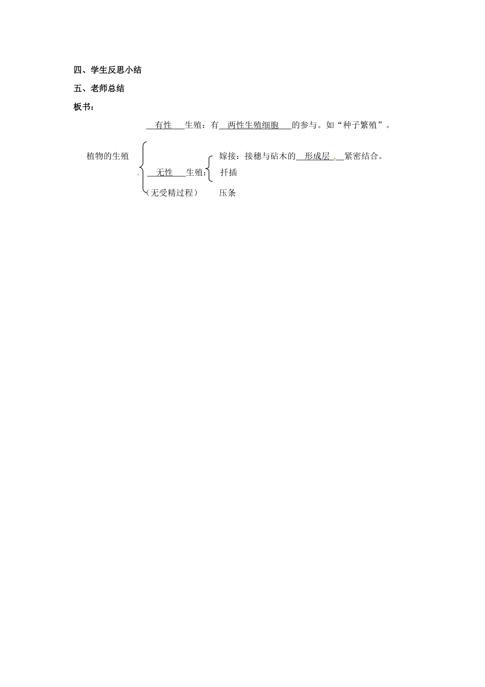 广西柳州市第十四中学八年级生物下册《7.1.1 植物的生殖》教案 新人教版_第2页