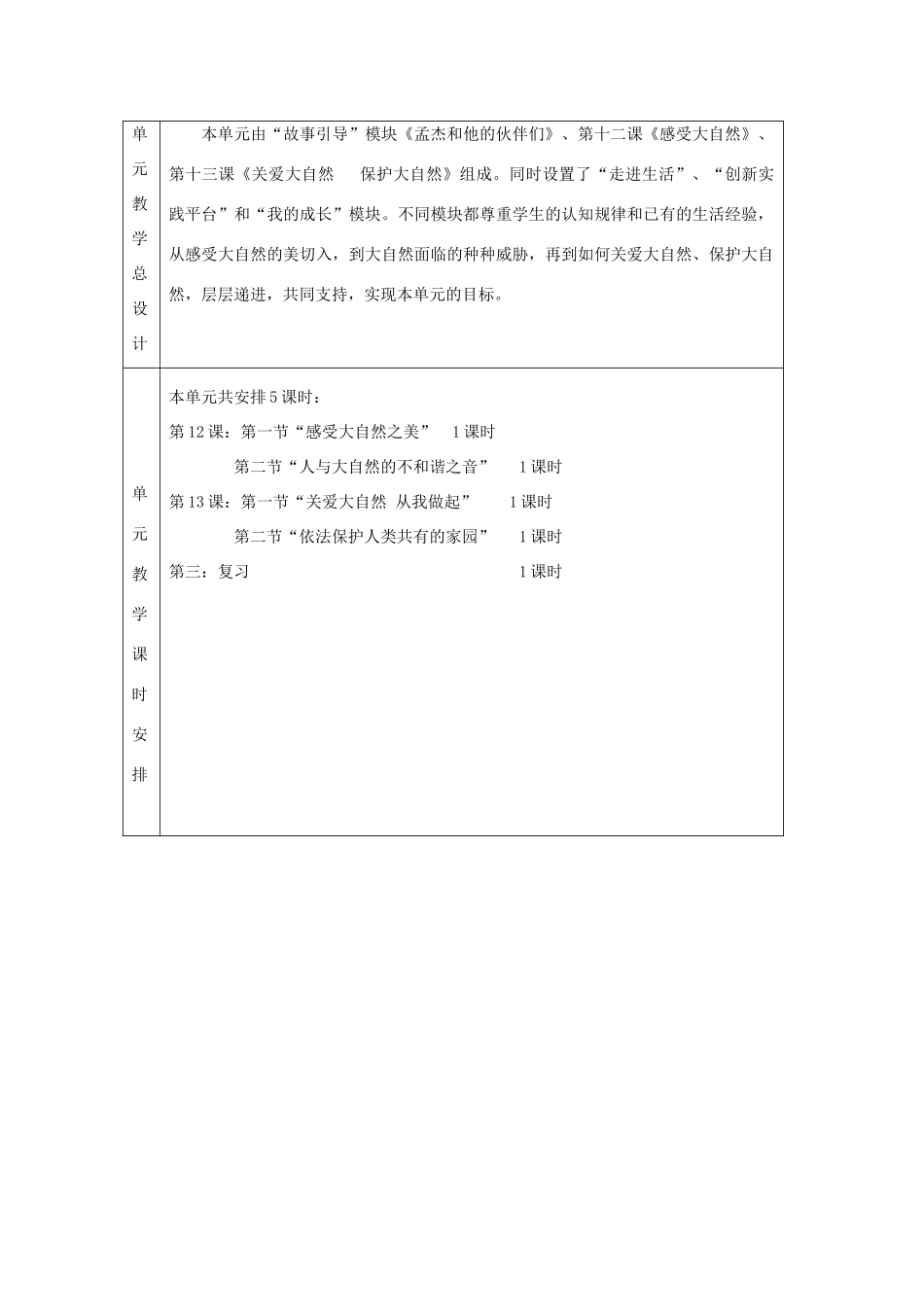 山东省滨州市邹平实验中学八年级政治下册 第六单元 单元备课教案 鲁教版_第2页
