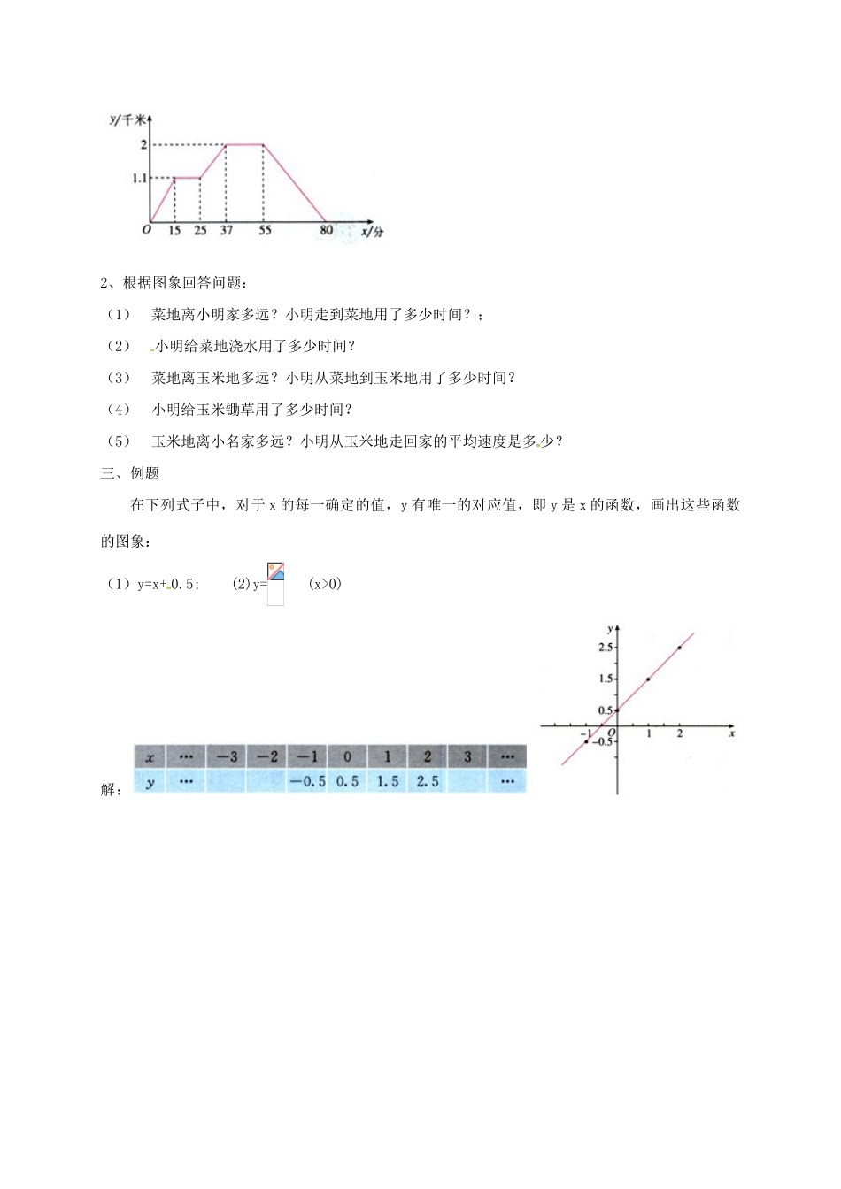 八年级数学上册 6.1 函数教案2 （新版）苏科版-（新版）苏科版初中八年级上册数学教案_第2页