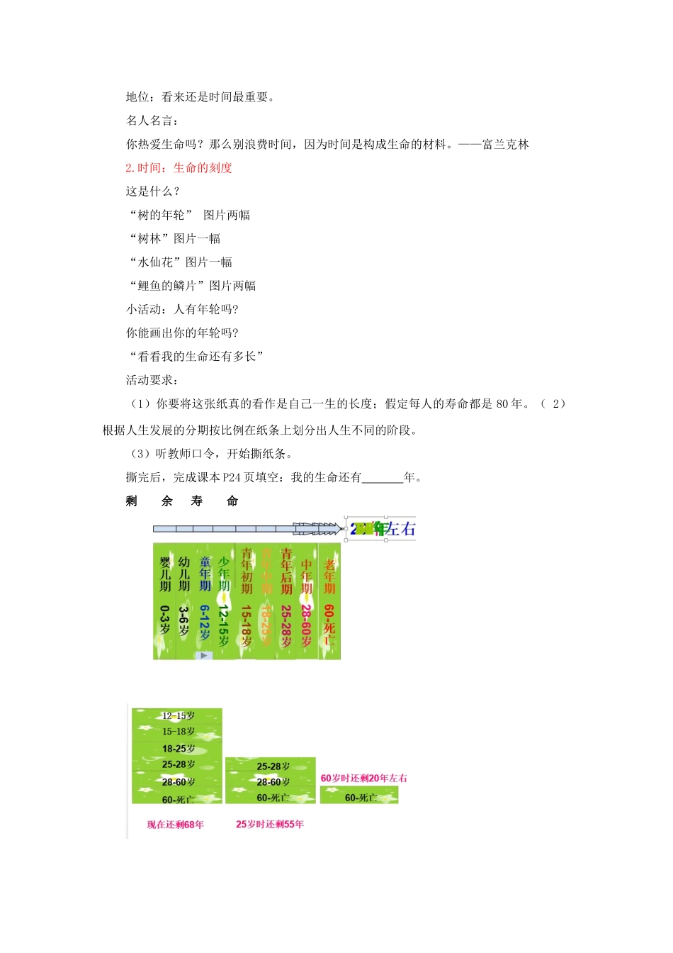 （秋季版）七年级政治上册 第三课 把握生命的节奏（第1课时 时间 生命的节奏）教案 人民版（道德与法治）-人民版初中七年级上册政治教案_第2页