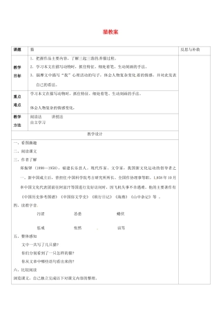 山西省忻州市第六中学七年级语文下册 猫教案 新人教版